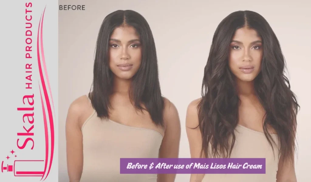Before & After use of Mais Lisos Hair Cream
