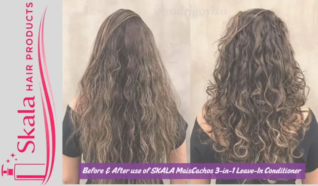 Before & After use of SKALA MaisCachos 3-in-1 Leave-In Conditioner