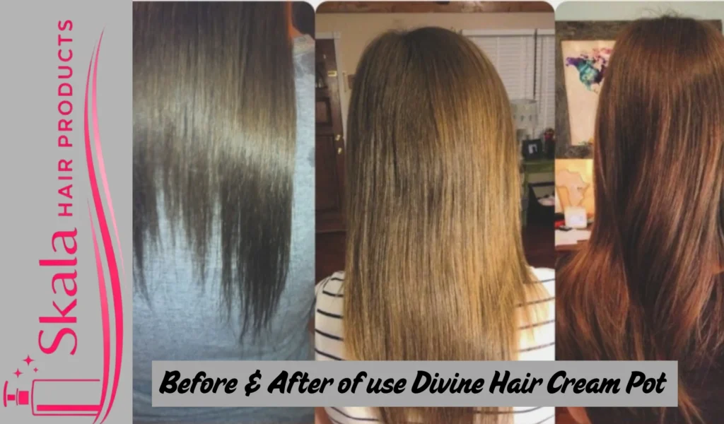 Before & After of use Divine Hair Cream Pot